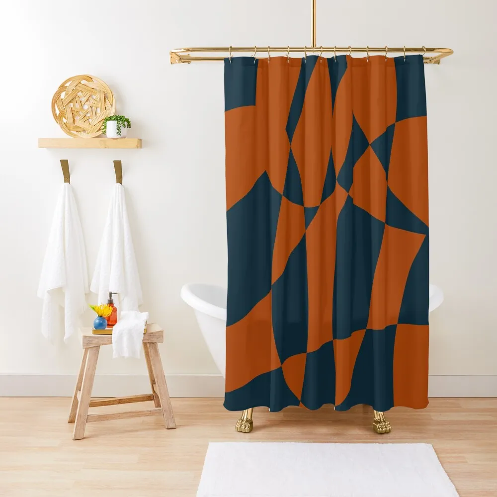

Blue and Rust Abstract I Shower Curtain Cute Shower Bathroom Decor Luxury Bathroom Shower For Bathroom Curtain