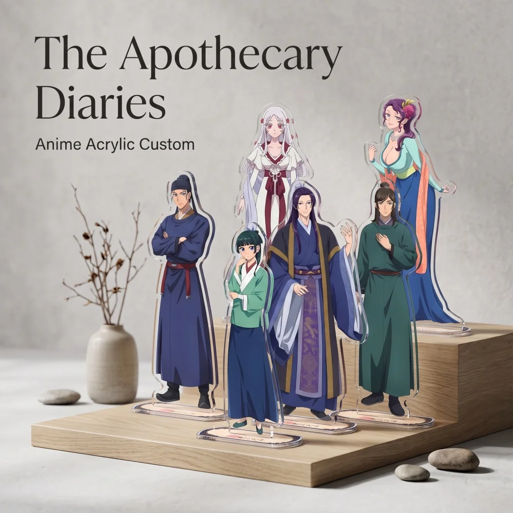 The Apothecary Diaries Llavero con Soporte Acrílico 2026 Nueva Figura Personalizada Maomao Jinshi Gaoshun Fengxian Decoración de Escritorio