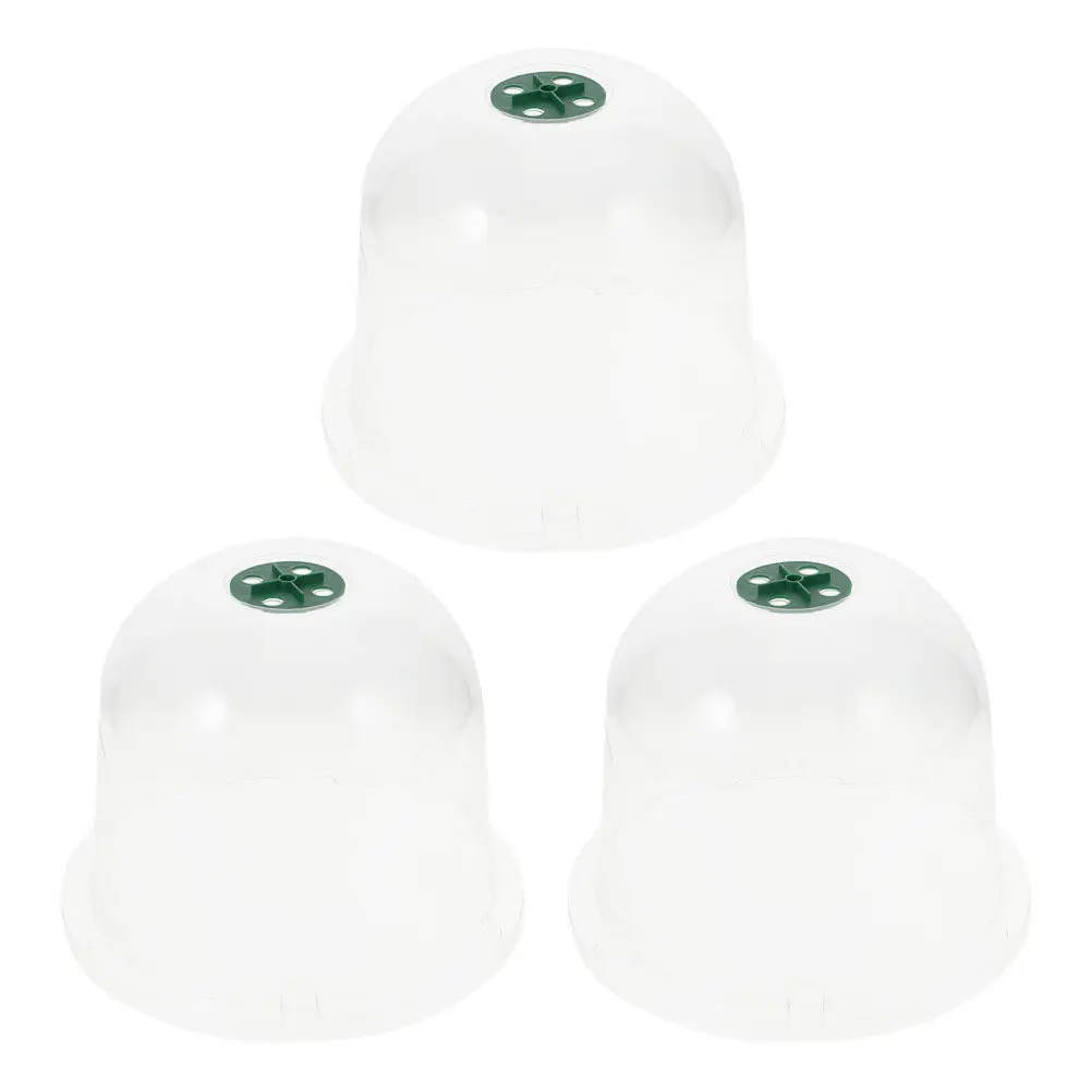 3Pcs Garden Cloche Plant Dome Transparent Mini Greenhouse Nursery Cover Frost Protection Outdoor Plant Humidity Shelter