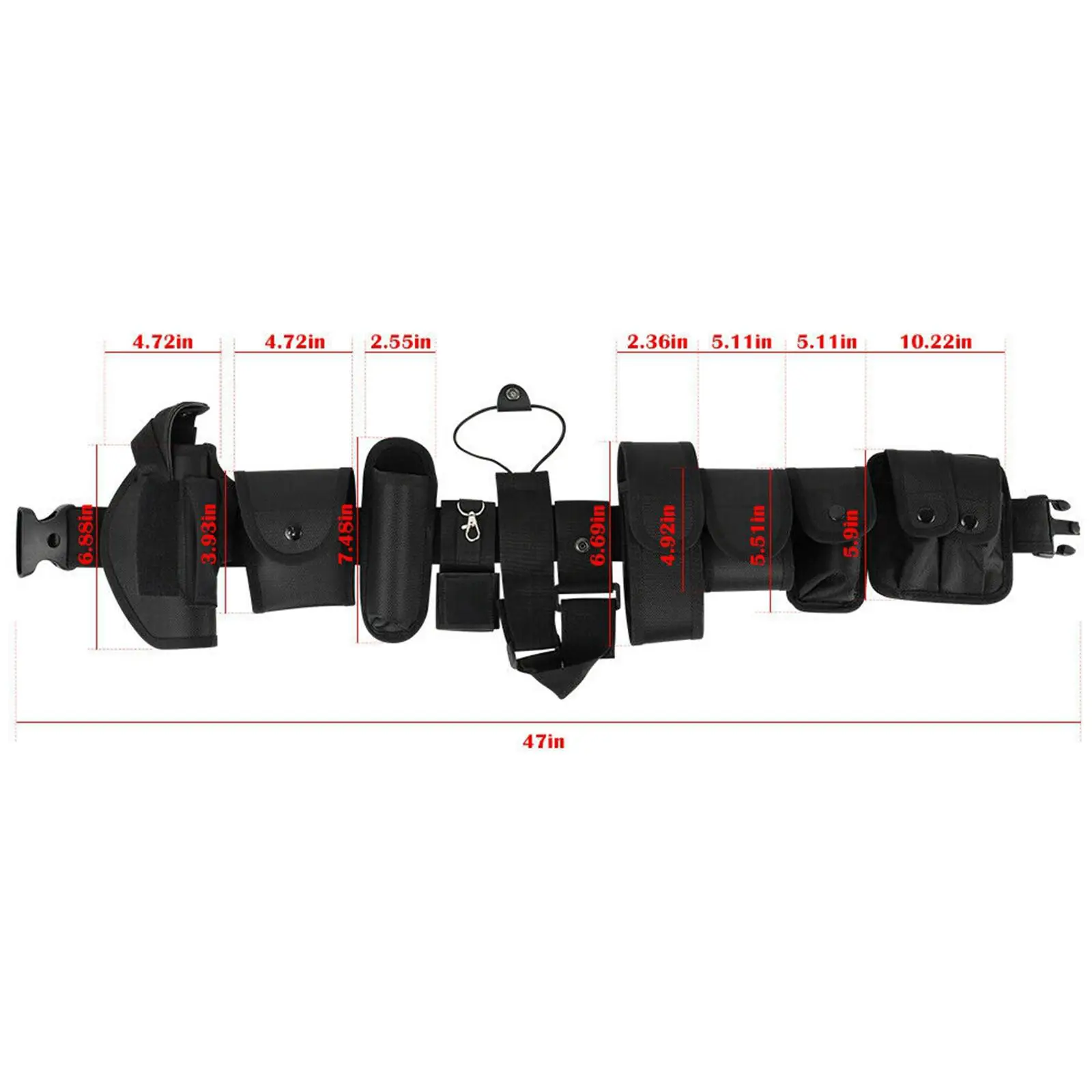 حزام حزام متعدد الوظائف للرجال 10 في 1 مع مجموعة أكياس باللون الأسود #6
