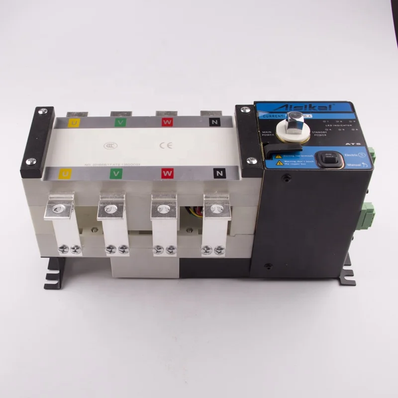 Ai Power Dual Power Control Panel ATS Box 63A/100A/160A/200A Automatic Transfer Switch for Generator