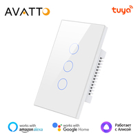 AVATTO Tuya ZigBee Smart Light Switch，US 1/2/3/4 Gang Wall Touch Light Switch APP Remote Works With Alexa,Google Home,Alice