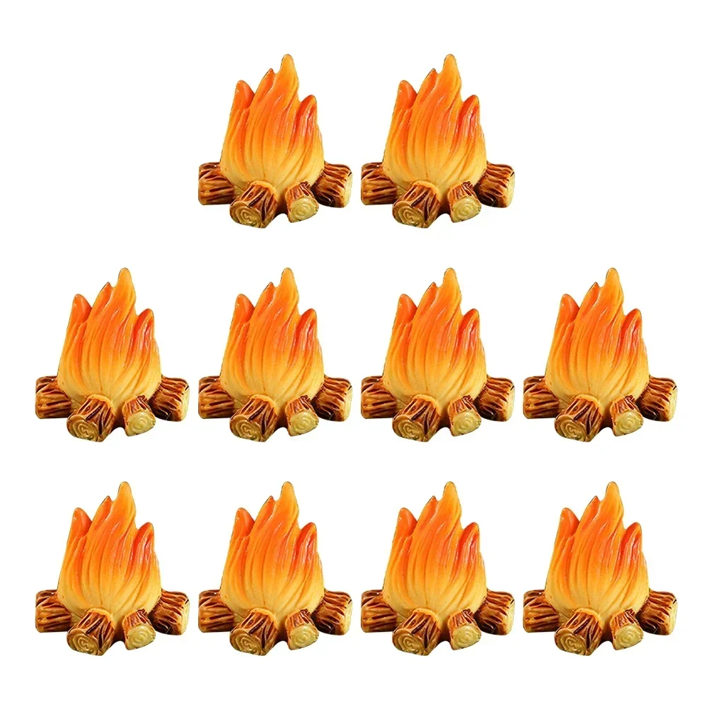 

1/3pcs Miniature Campfire Model Fake Resin Bonfire Model Toys Dollhouse Micro Landscape Fairy Garden Decoration Accessories