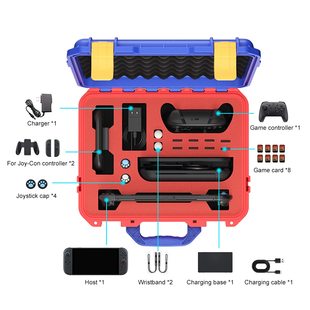 مقاوم للماء حمل واقية ل NS2 لعبة وحدة التحكم صندوق تخزين مكافحة السقوط للصدمات السفر حقيبة للتخزين ملحقات الألعاب