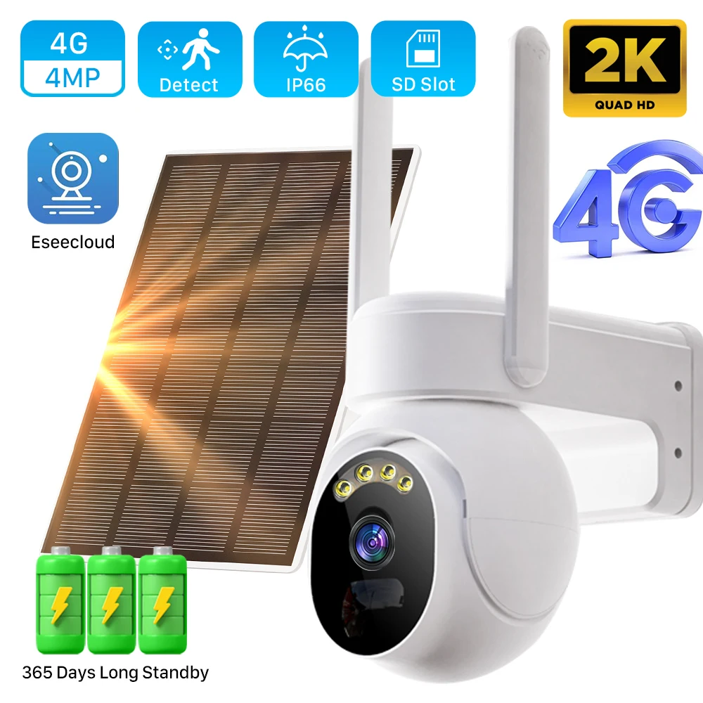 espera 365 dias eseecloud 4mp 2k camera solar exterior com wi fi deteccao de movimento audio bidirecional camera de seguranca 4g 01