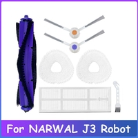 7Pcs HEPA Filter Main Side Brush Mop Cloth Household Cleaning Accessories Parts For NARWAL J3 Robot Vacuum Cleaner