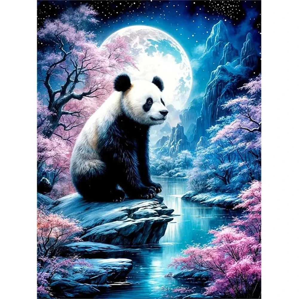 Panda Diamant Malerei Tier Cartoon DIY geeignet für Anfänger Diamant Mosaik Mond Stickerei Wandkunst