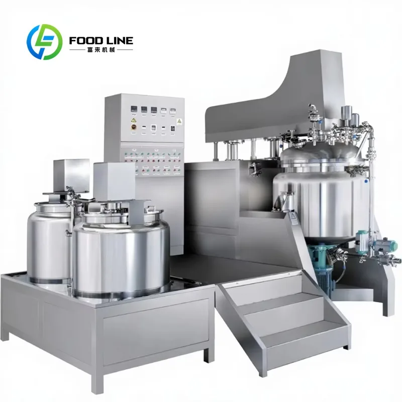 customized Constant Temperature Vacuum Emulsifier PLC Accurate Control for Cosmetics and Food Raw Material Mixing