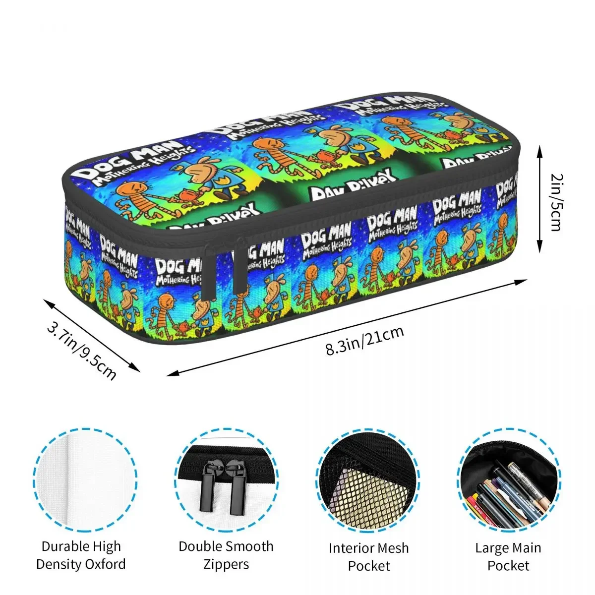 Dog Man Dogman Movie 2025 Comic Pencil Case for Boys Girls School Pen Box Pencil Bag Stationery Supplies Pen Holder Bag