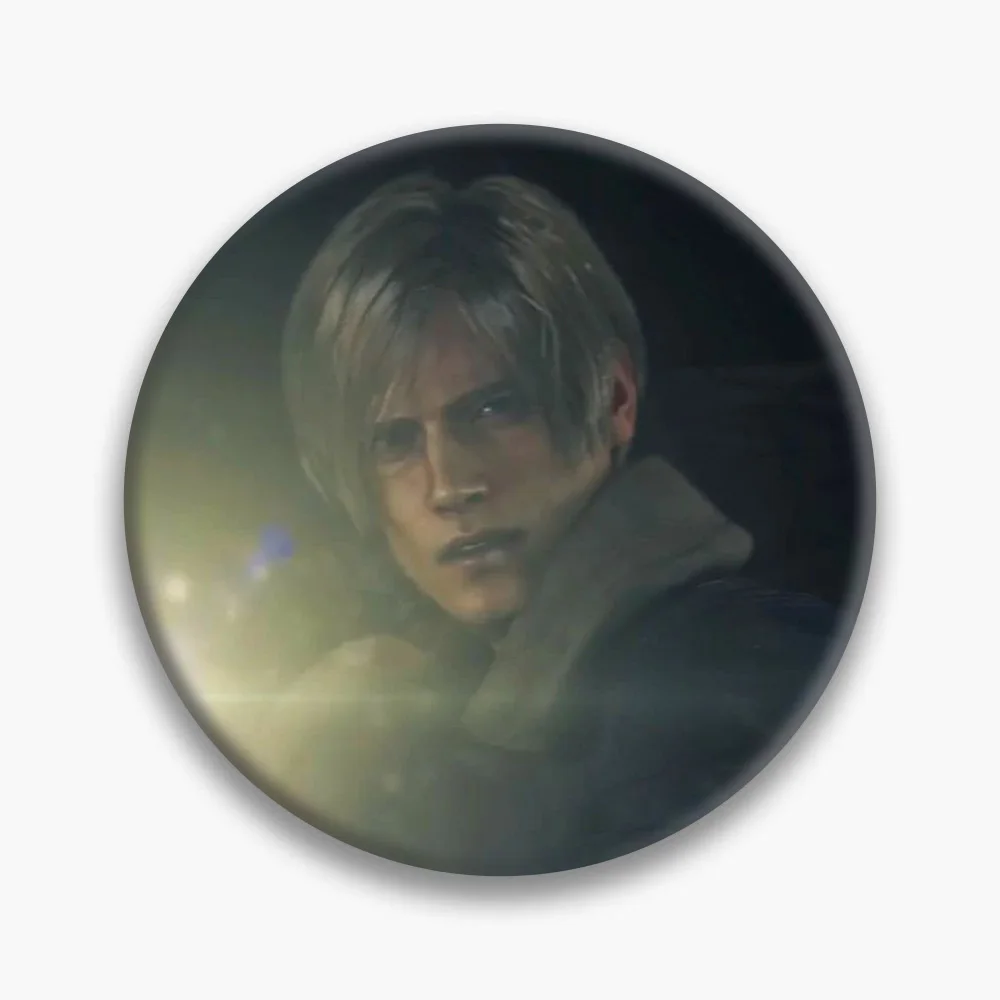 Leon Kennedy Pins Badge Soft Metal Button Keychains Lapel Pin Red Evil Game Creative Jewelry Hat Bag Jeans Leon Pin Brooch Gifts