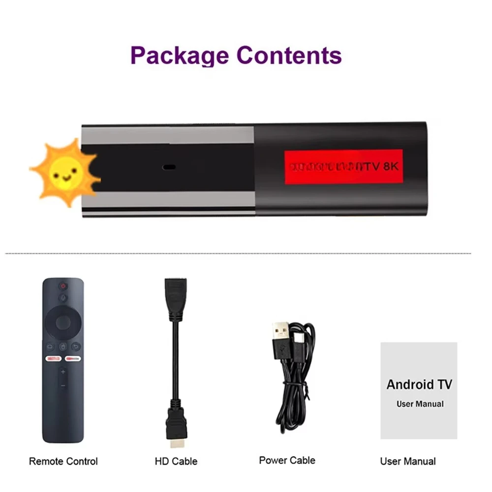 ATV Smart TV Stick Android 14 Support 8K Video BT5.0 WiFi 6 Allwinner H618 Quad Cortex A53 Voice Remote Smart TV Box