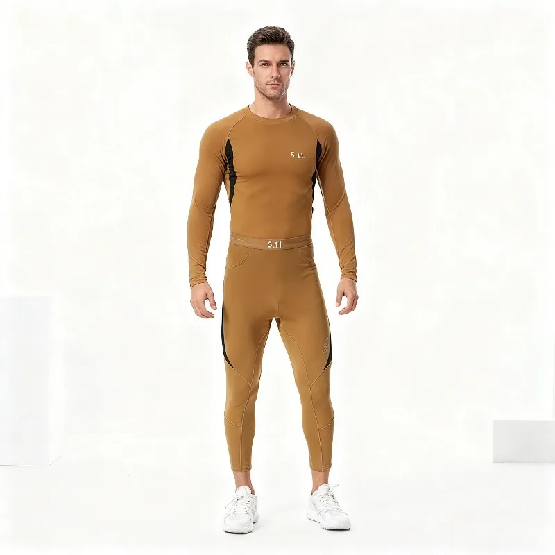 

2025 Outdoor Sports Thermal Underwear Set for Men Fleece-Lined Cold-Weather Base Layer Suit