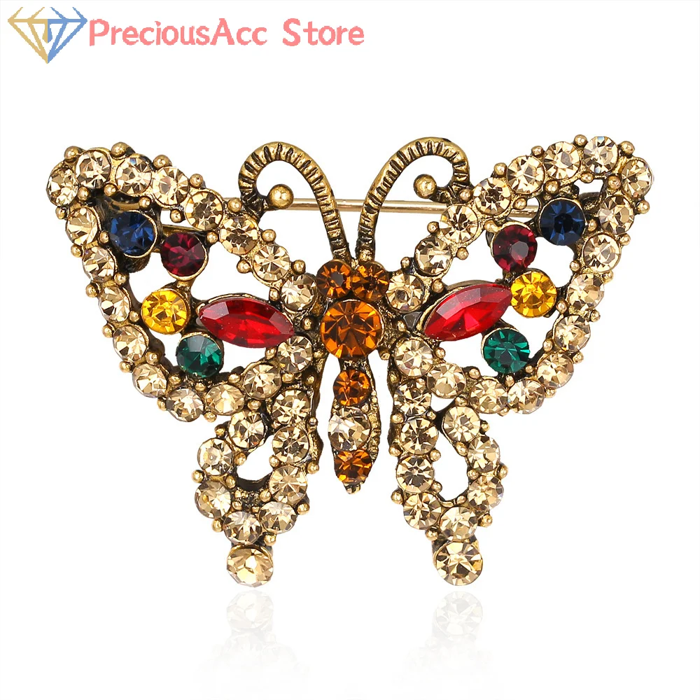 1 قطعة الحشرات الجميلة الملونة بروش خمر زهرة كبيرة فراشة دبابيس الهدايا دبابيس الملابس النسائية ل #4