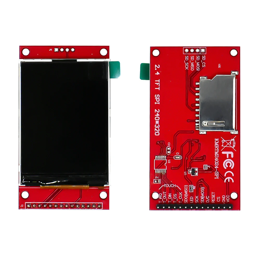 SPI TFT LCD Touch Panel, Módulo Serial Port com PBC ILI9341, Display LED branco, 240x320, 2.4 ", 3.3V