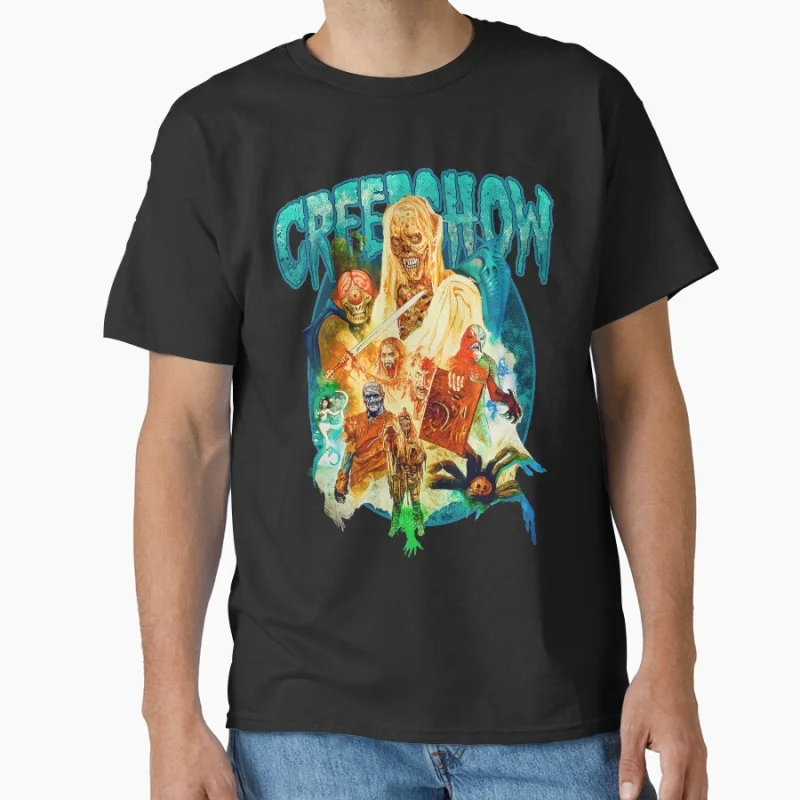 

GLOW IN THE DARK CREEPSHOW 80s vintage B movie retro tv shows Horror zombies Scary halloween gift T-shirt Large size Tops S-6XL