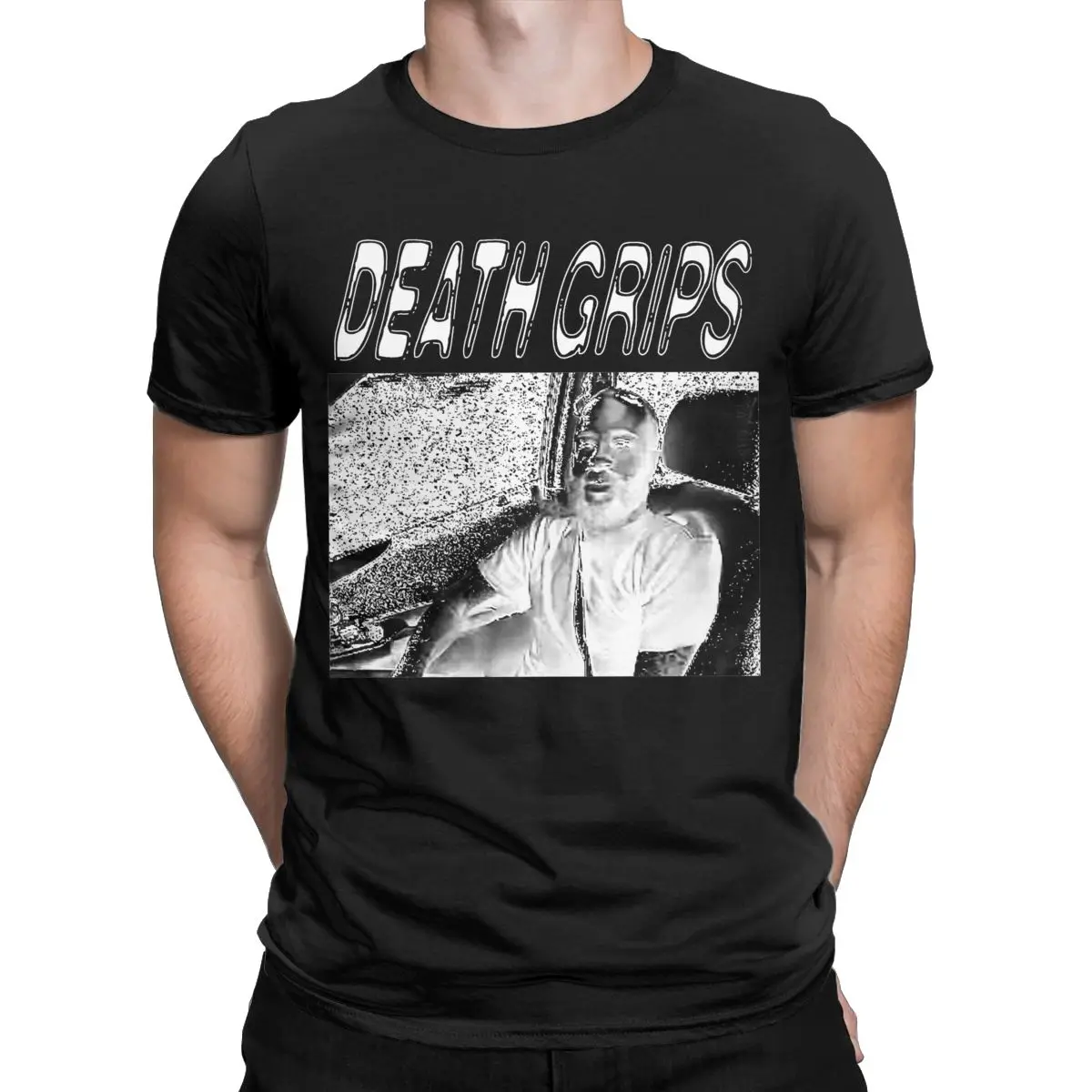 Men\'s Death Grips T Shirt Cotton Tops Hipster Short Sleeve Round Neck Tee Shirt Printing T-Shirts