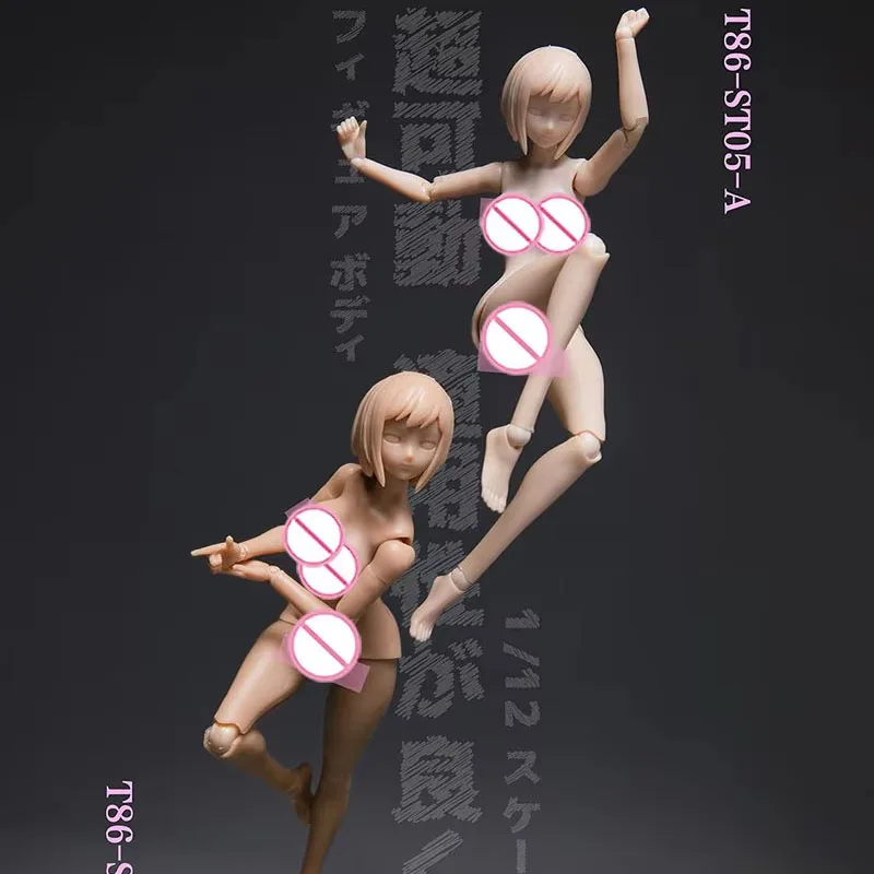 86TOYS T86-ST05/06 1/12 مقياس أنثى طبطب الأرداف المشتركة الجسم 6 ''الجندي سوبر مرنة تمثال نصفي كبير مفصل عمل الشكل
