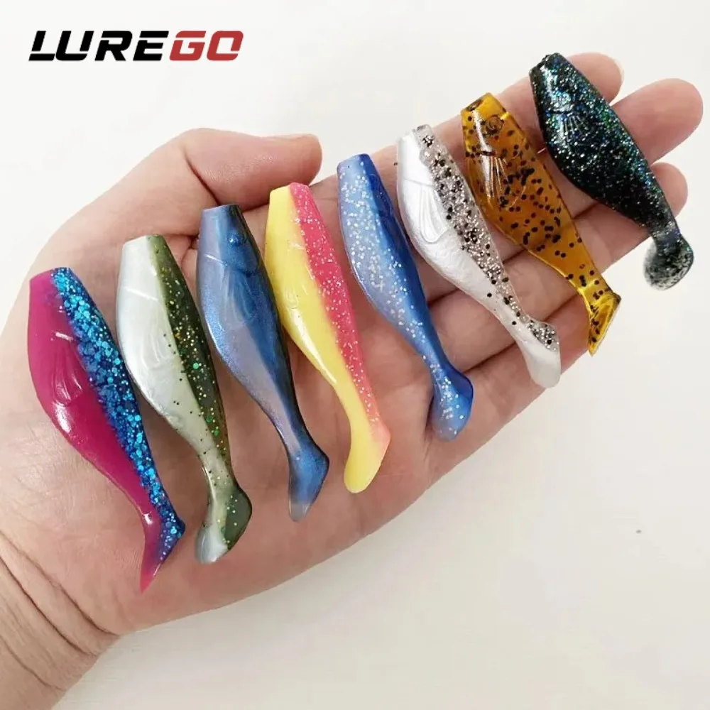 

5PCS 6cm T-tail soft worm | Sinking fish-shaped body Slow sinking with wobbling action Searches all water layers