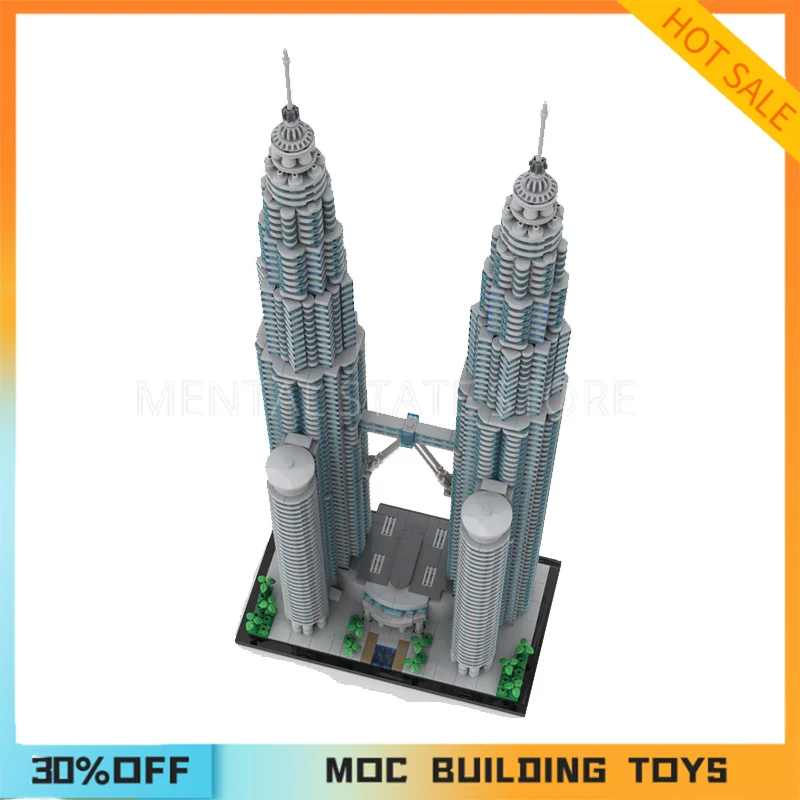 5839PCS Customized Petronas Towers 1:800 Scale Building Blocks Technology Bricks Creative Assembly Education Toy Holiday Gifts