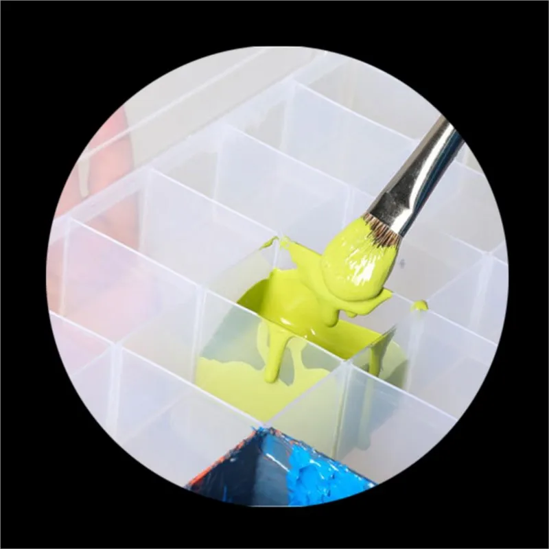 1pcs square transparent watercolor palette paint box Pigment color box  24 well Painting tools