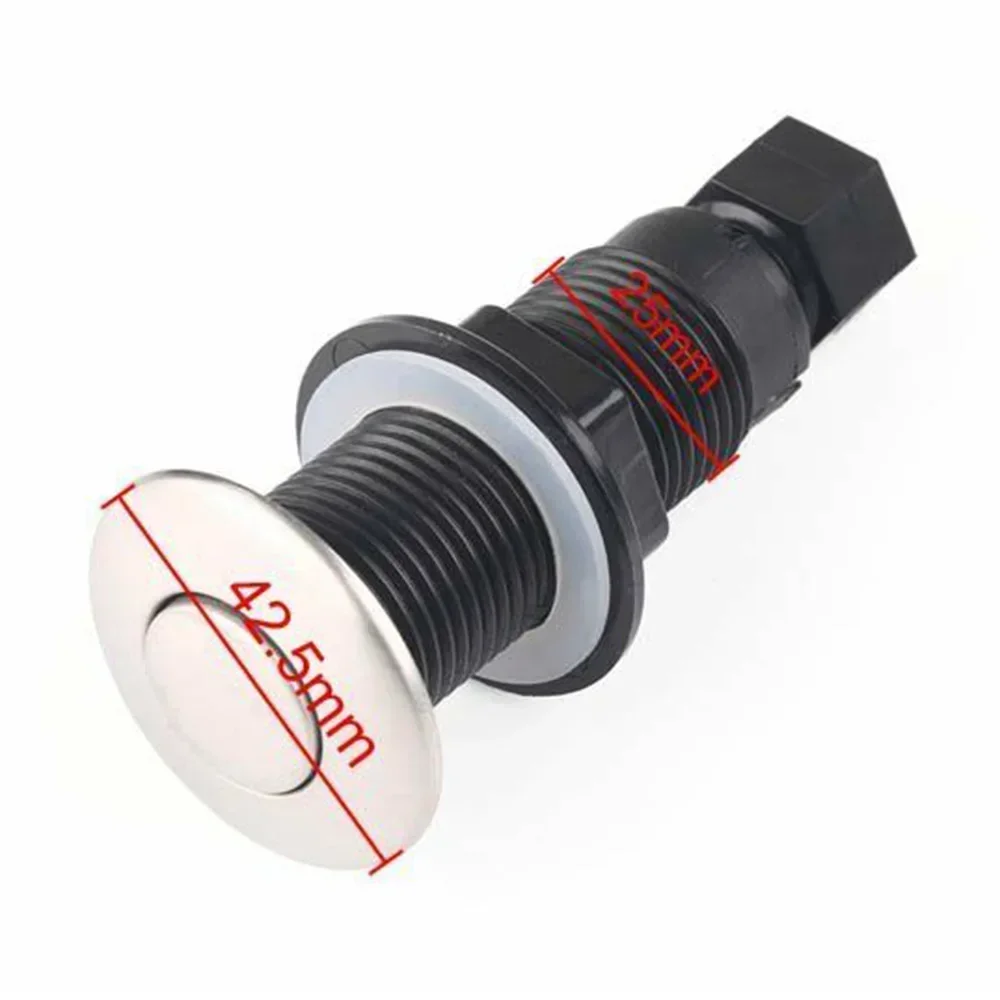 Botón de repuesto de interruptor de aire de acero inoxidable de 25mm para eliminación de basura Geyser para cocina, procesador de residuos de