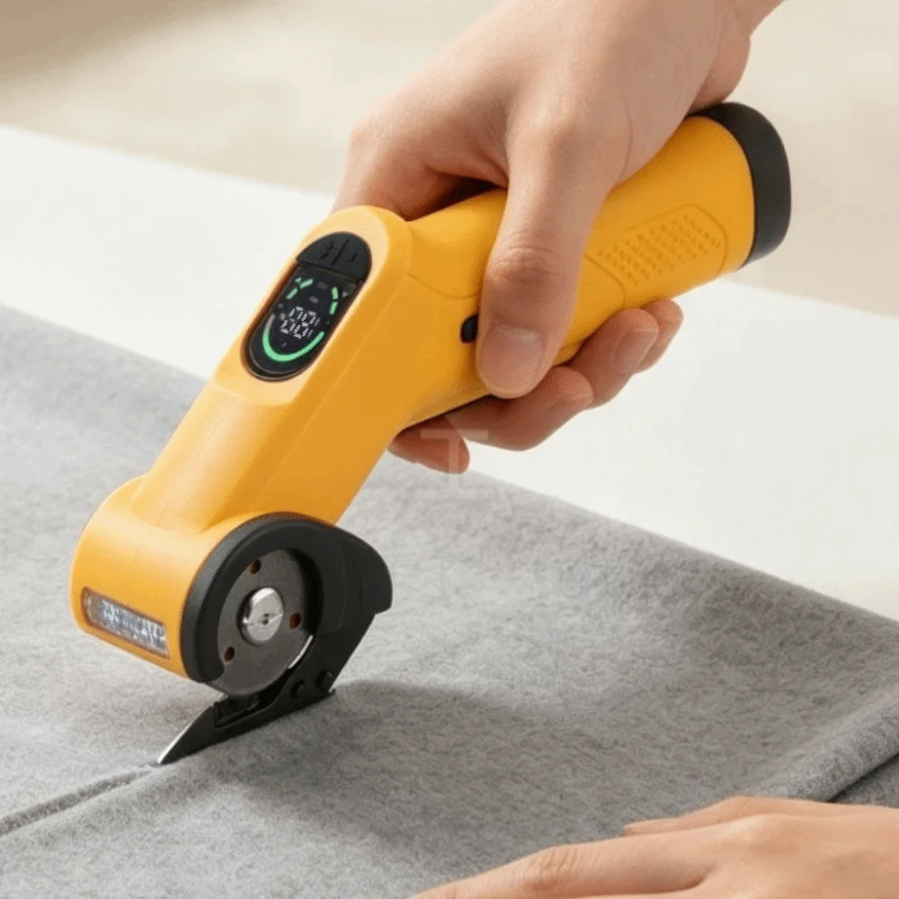 Rechargeable Electric Cloth Cutter Handheld Cordless Fabric Cutter Multi-purpose Precise Cutting Rotary Cutting Machine