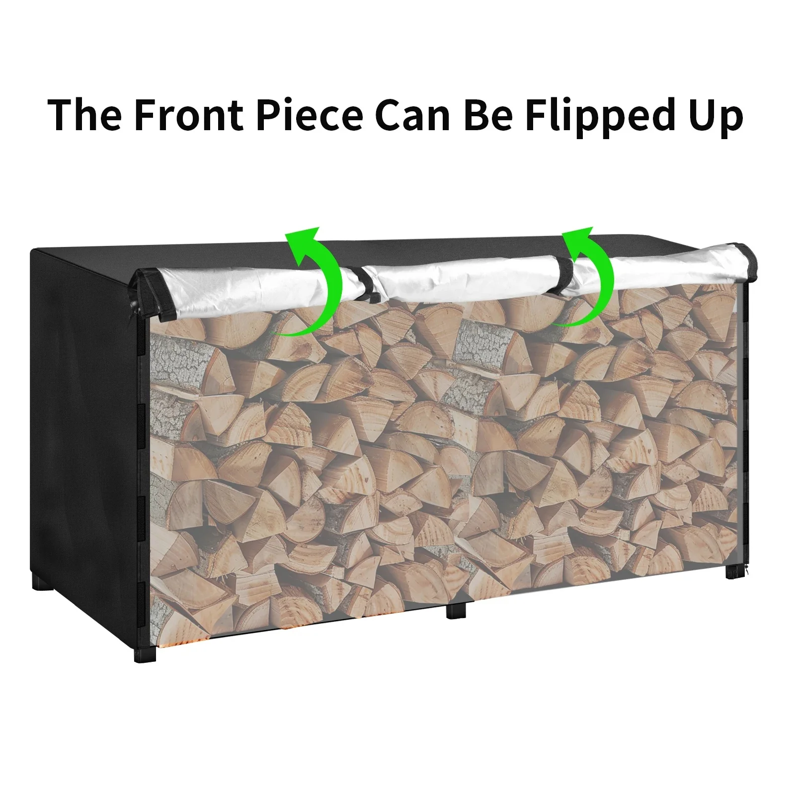 

1pc Heavy-Duty Outdoor Firewood Holder with Cover - All-Weather Oxford Fabric, Log Storage for Patio,Fireplace - Firewood Rack