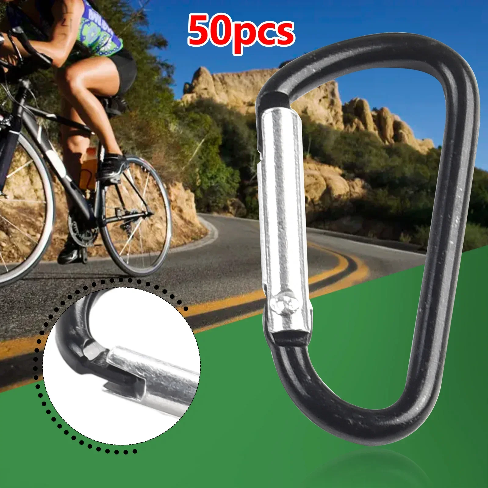 

50/100 Pcs Carabiner Set Aluminum Alloy Clip Tourist Hooks Fishing Carbin Buckle Carabiner Spring Belt Clip Key Chain