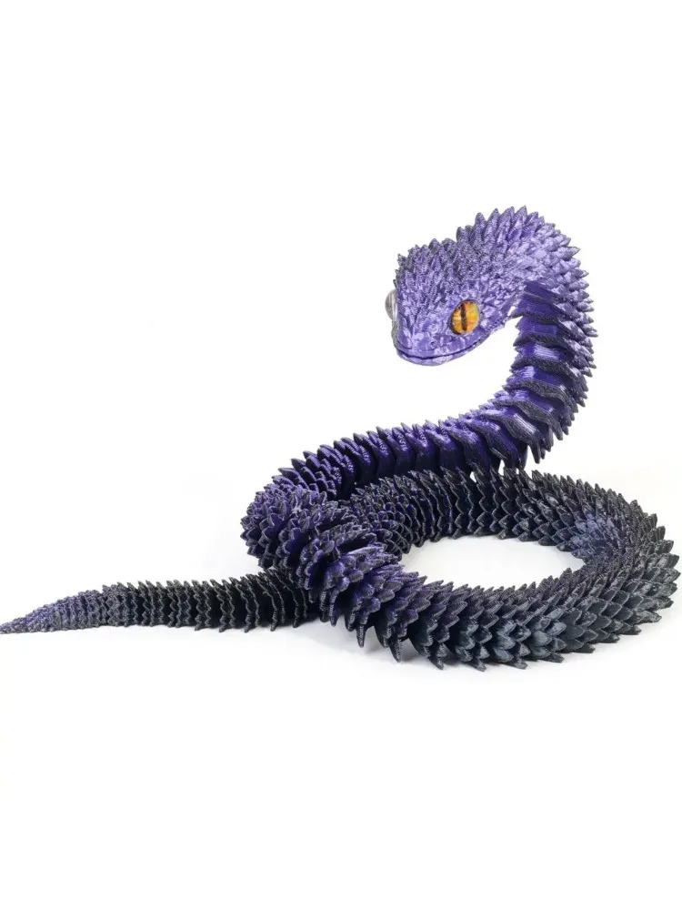 Elastyczny, drukowany w 3D wąż – wielokolorowa zabawka z PLA, 30/45/60 cm — 2