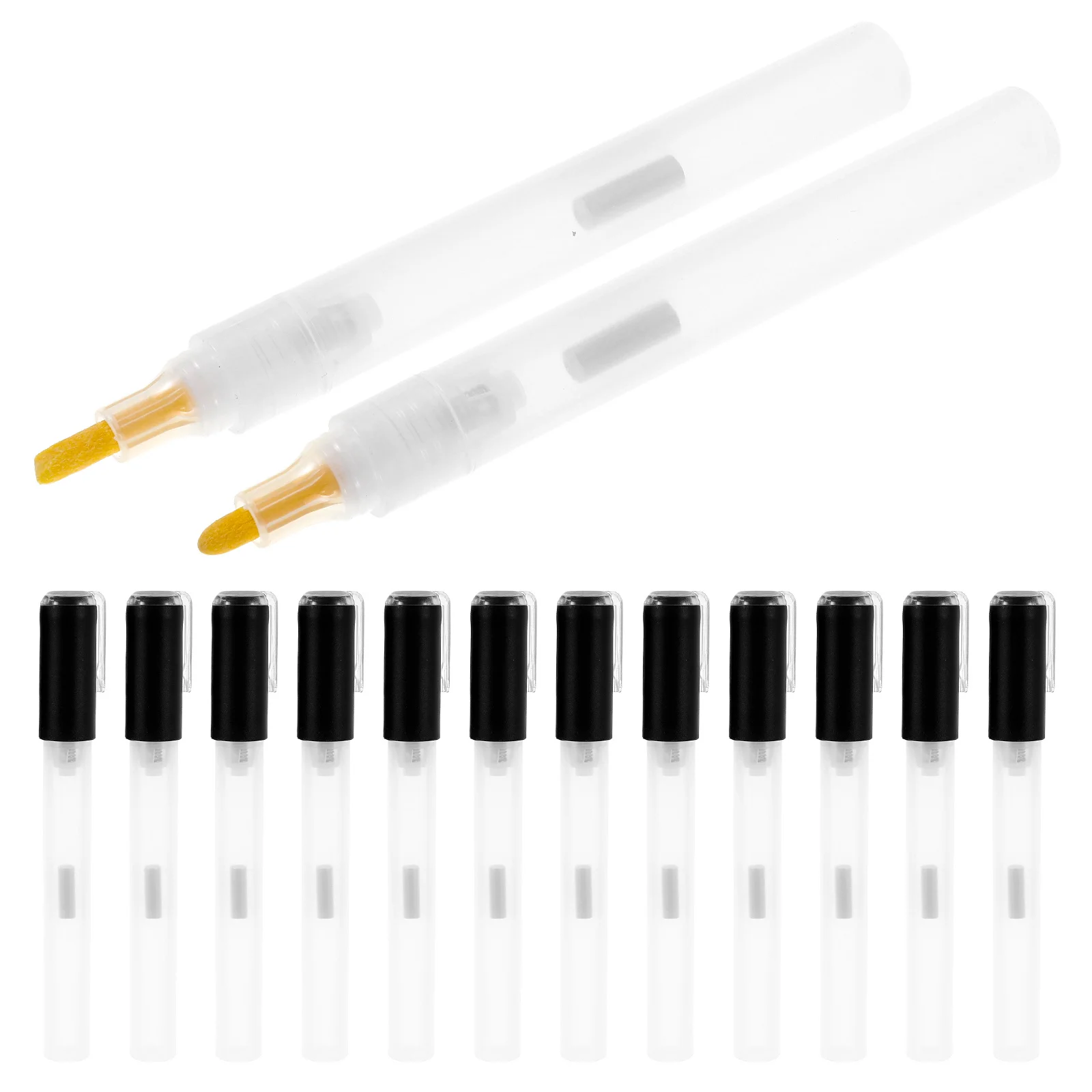 

15Pcs Refillable Paint Marker Empty Pens Round Tilted Oblique Head Fine Tip for Graffiti Paper Drawing Touch Accessories