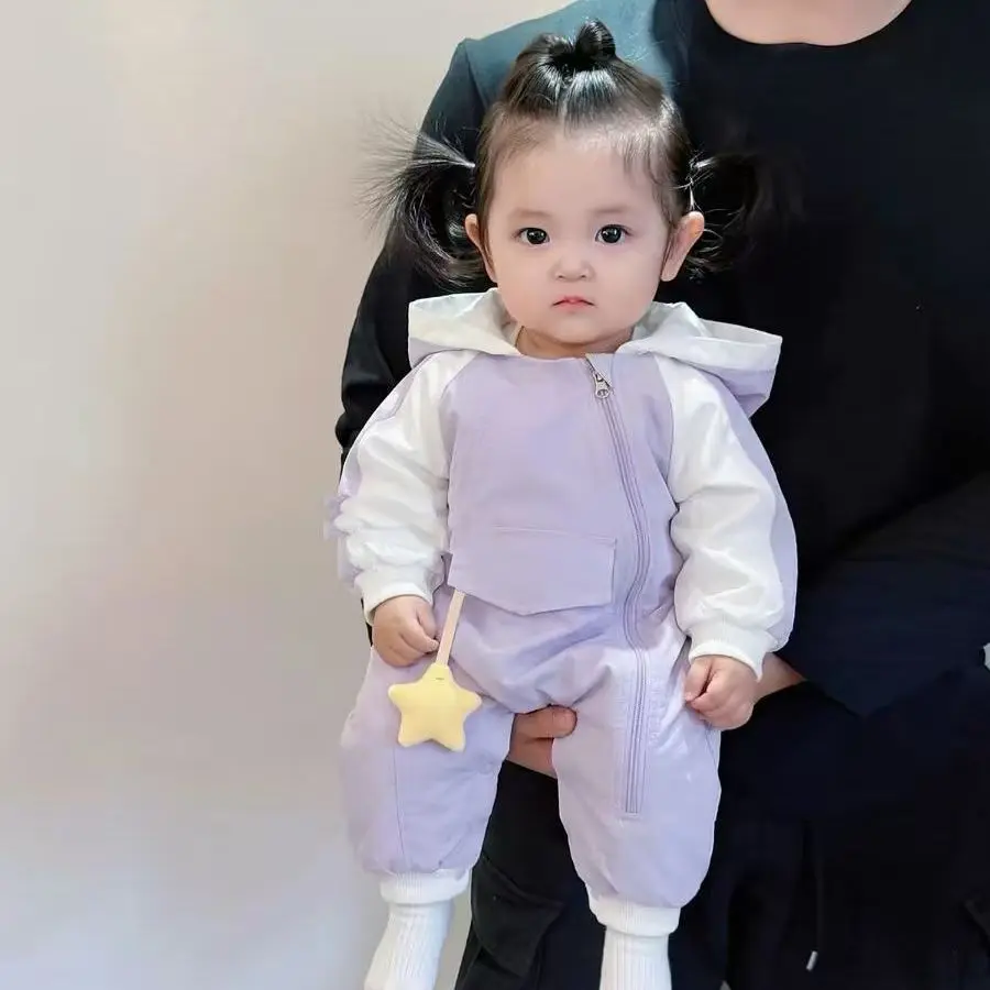 Fall Jacket Super Cute Baby Clothes Jumpsuit Korean Stylish Fashion Windbreaker Full Month Baby Girl Outing