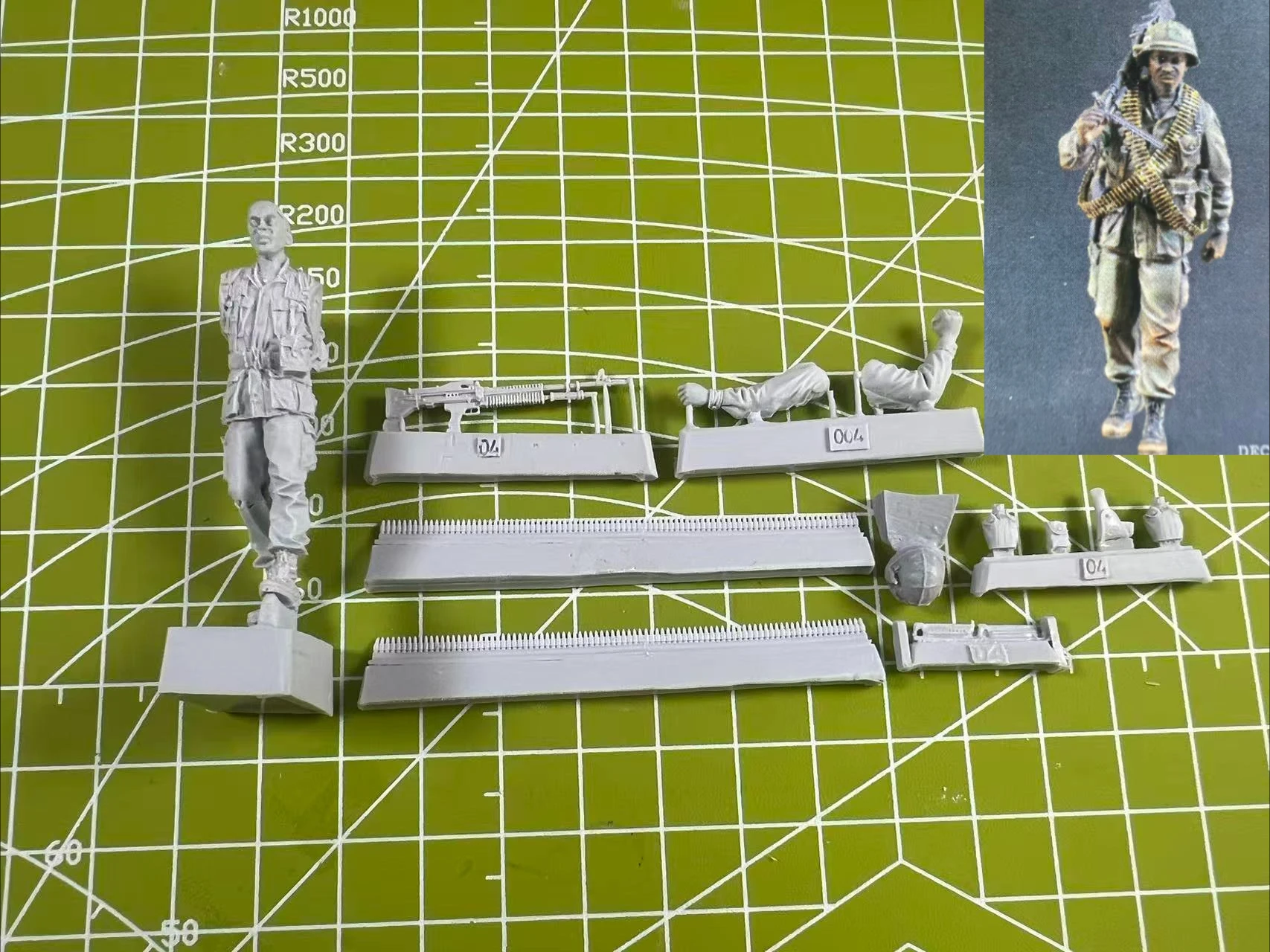 

Rare 1/35 Cast Resin Model, American Assault Infantry Scene Model, Toy, Unpainted