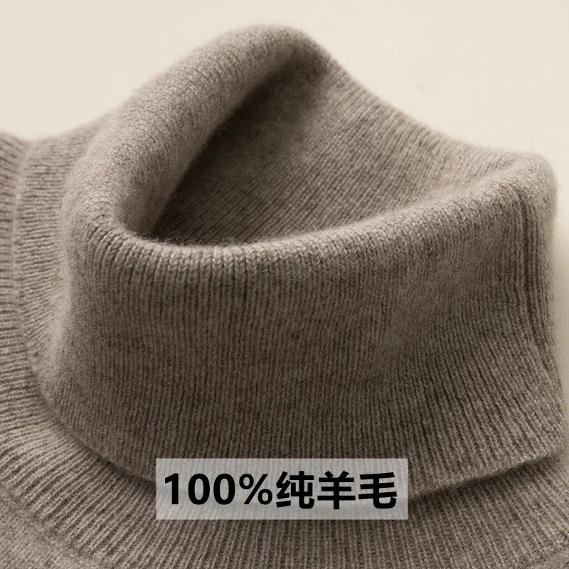 

Women'S Wool Sweater% Wool Knitted Base Shirt Autumn Winter New High Neck Cashmere Inner Layer Pullover Sweater