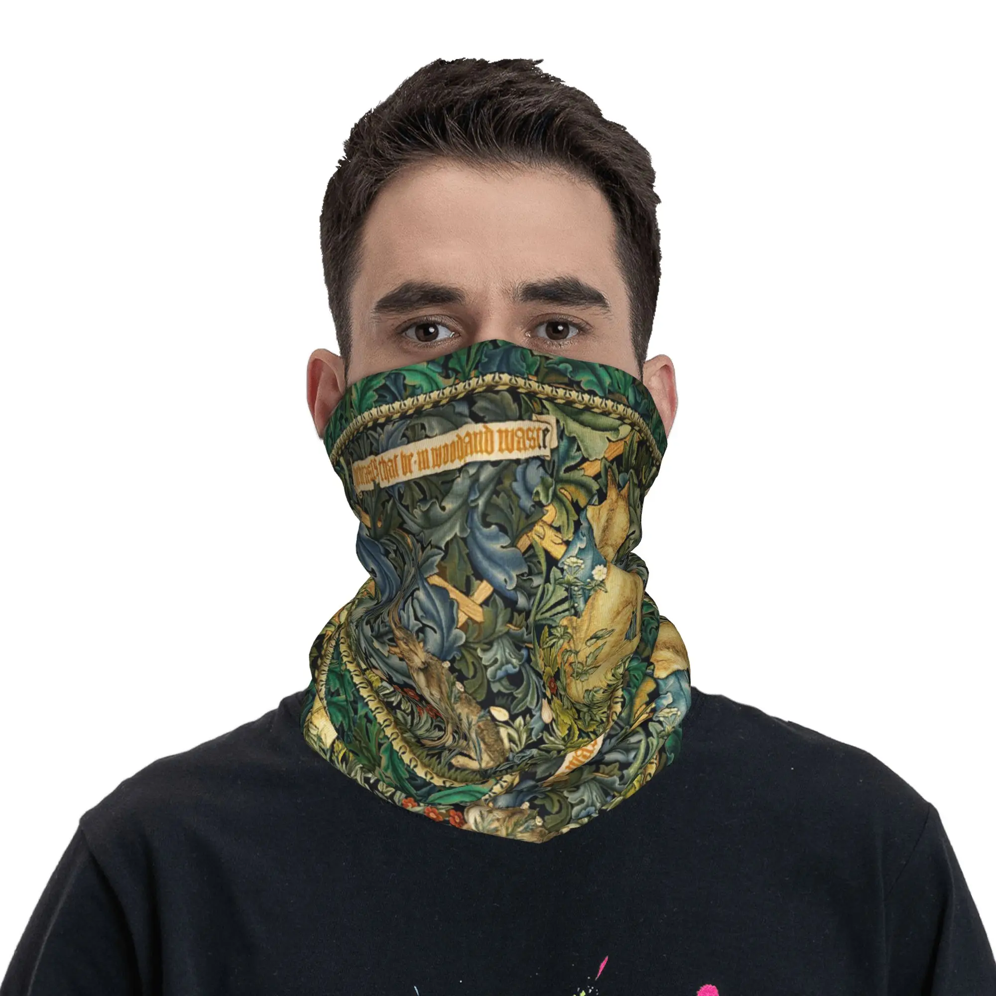 

Greenery Forest Animals Fox And Hare Floral Bandana Neck Gaiter Printed Magic Scarf Headband Outdoor Sports Unisex Adult