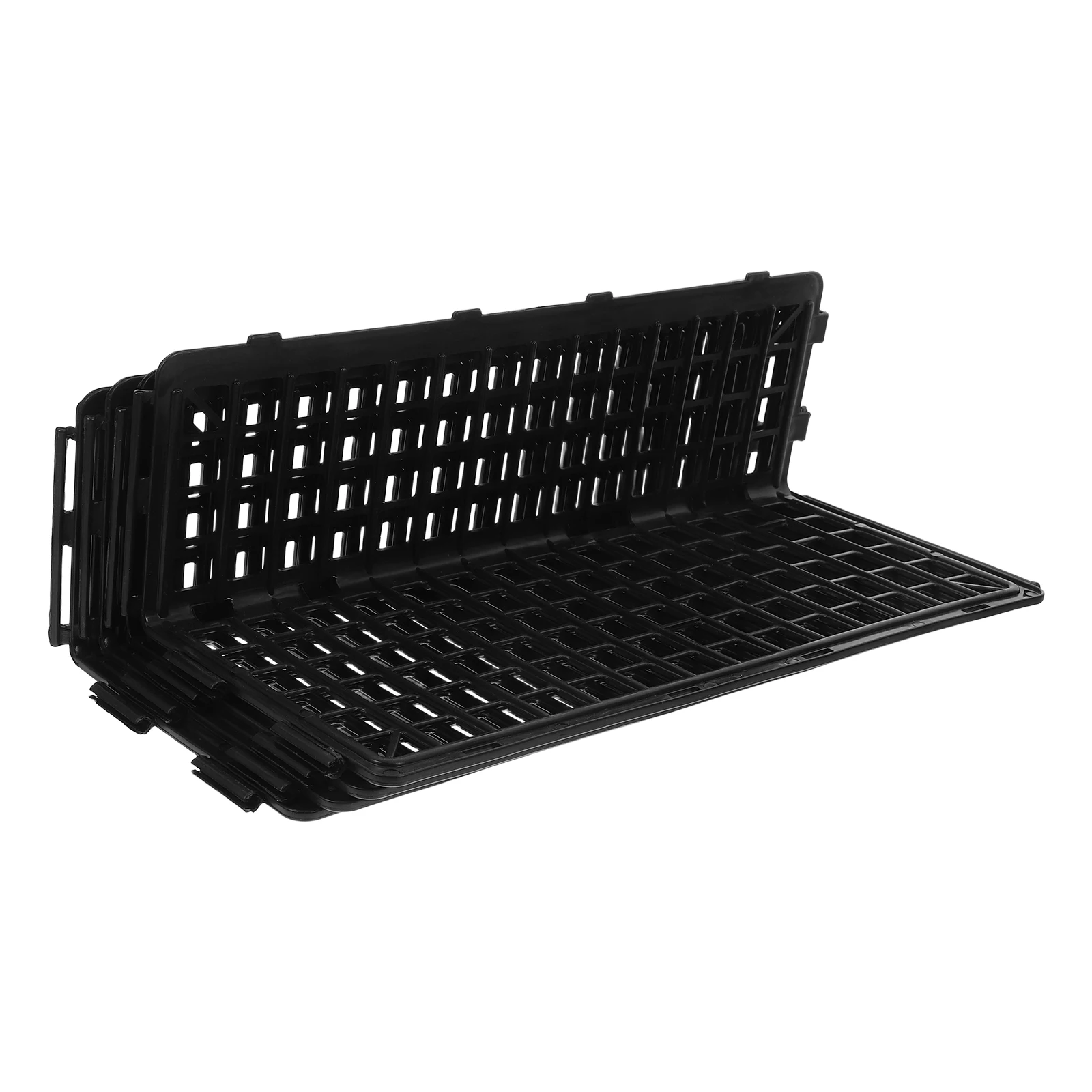 

4Pcs Supermarket Fruit Guardrail LShaped 37x17x12cm Black Produce Divider Display Shelf Fresh Food Organizer Vegetable Barrier