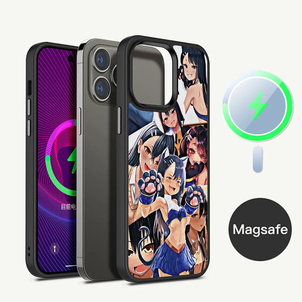 Nagatoro San Anime Phone Case Magnetic Case For iPhone 16 14 13 12 11 15 Pro Max Plus For Magsafe Wireless Charge Cover