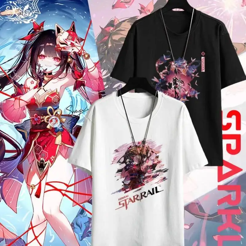 

Anime Game Honkai: Star Rail Cos Acheron Jingliu Sparkle Kafka Imbibitor Lunae Etc. Unisex Simple Cotton Summer T-Shirt