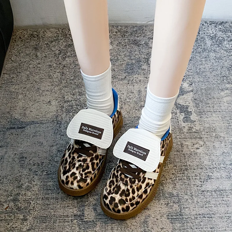 Luxury Women\'s Vulcanize Shoes Design Leopard Print Sneakers Women Trends Casual Sneakers Women Skateboard Shoes tênis feminino