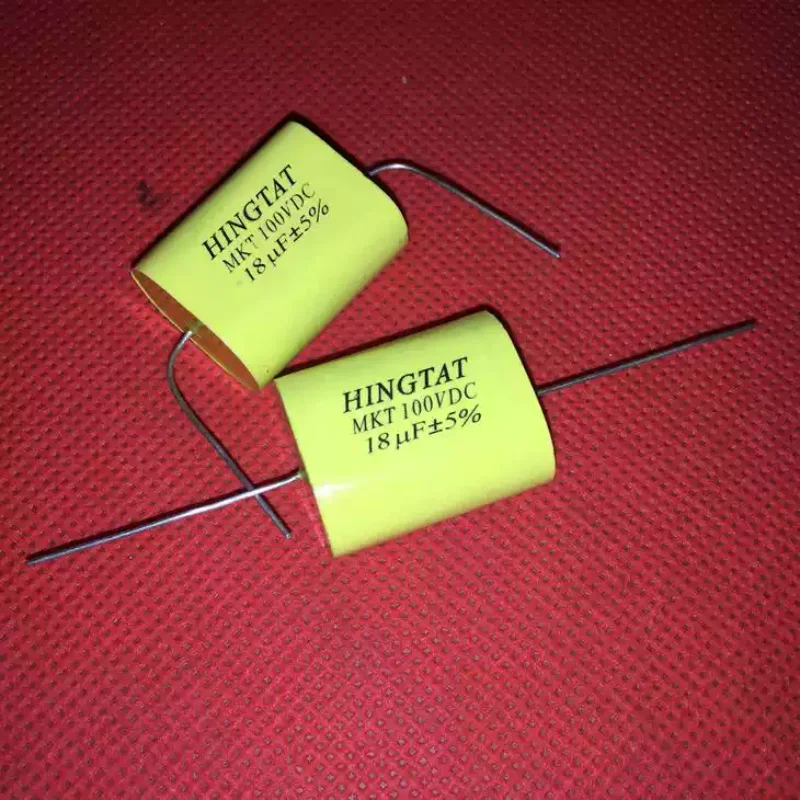 

10-100 шт. Тайвань HINGTAT MKT 18 мкФ 100 В осевой металлический пленочный полипропиленовый конденсатор делителя частоты