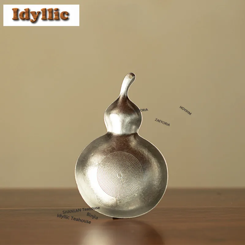 Titanium Gourd Round Hole Style Tea Separator Infusor Tea Strainer Dispenser Tea Brewing Tea Filter Tea Services Ornaments Gifts