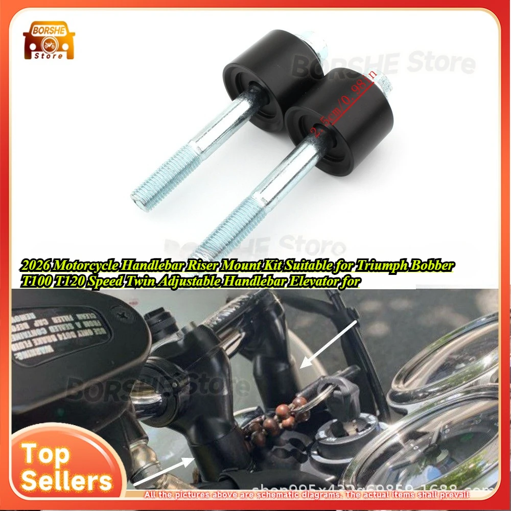 2026 دراجة نارية المقود الناهض جبل عدة مناسبة ل انتصار بوبر T100 T120 سرعة التوأم قابل للتعديل المقود مصعد ل