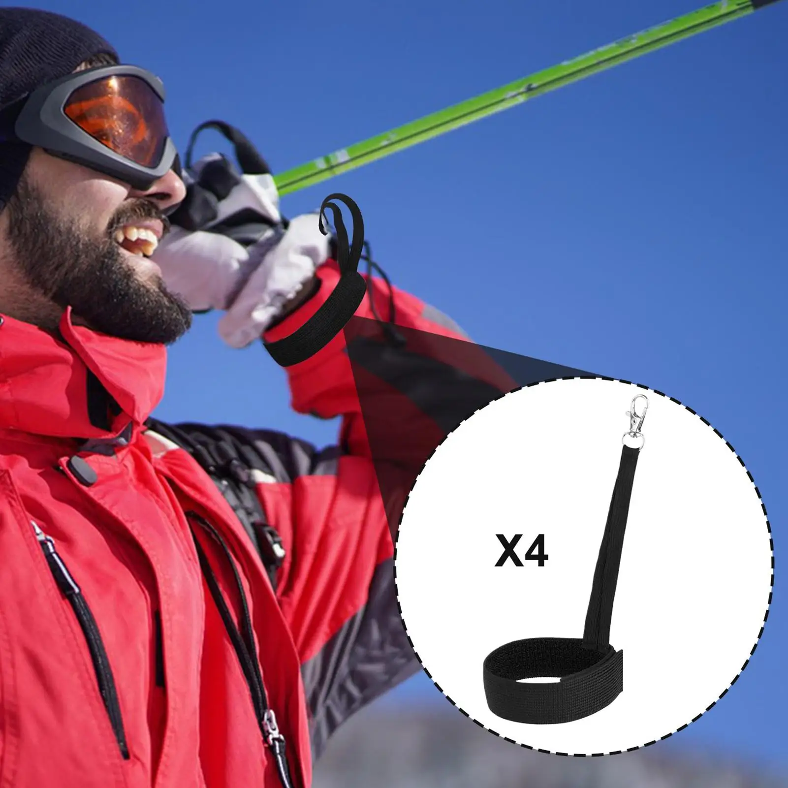 

Лыжные перчатки, ремешок на запястье, эластичные лыжные перчатки для спорта на открытом воздухе, защитные ремни для катания на сноуборде, поездок на работу, кемпинг, лыжи, зима