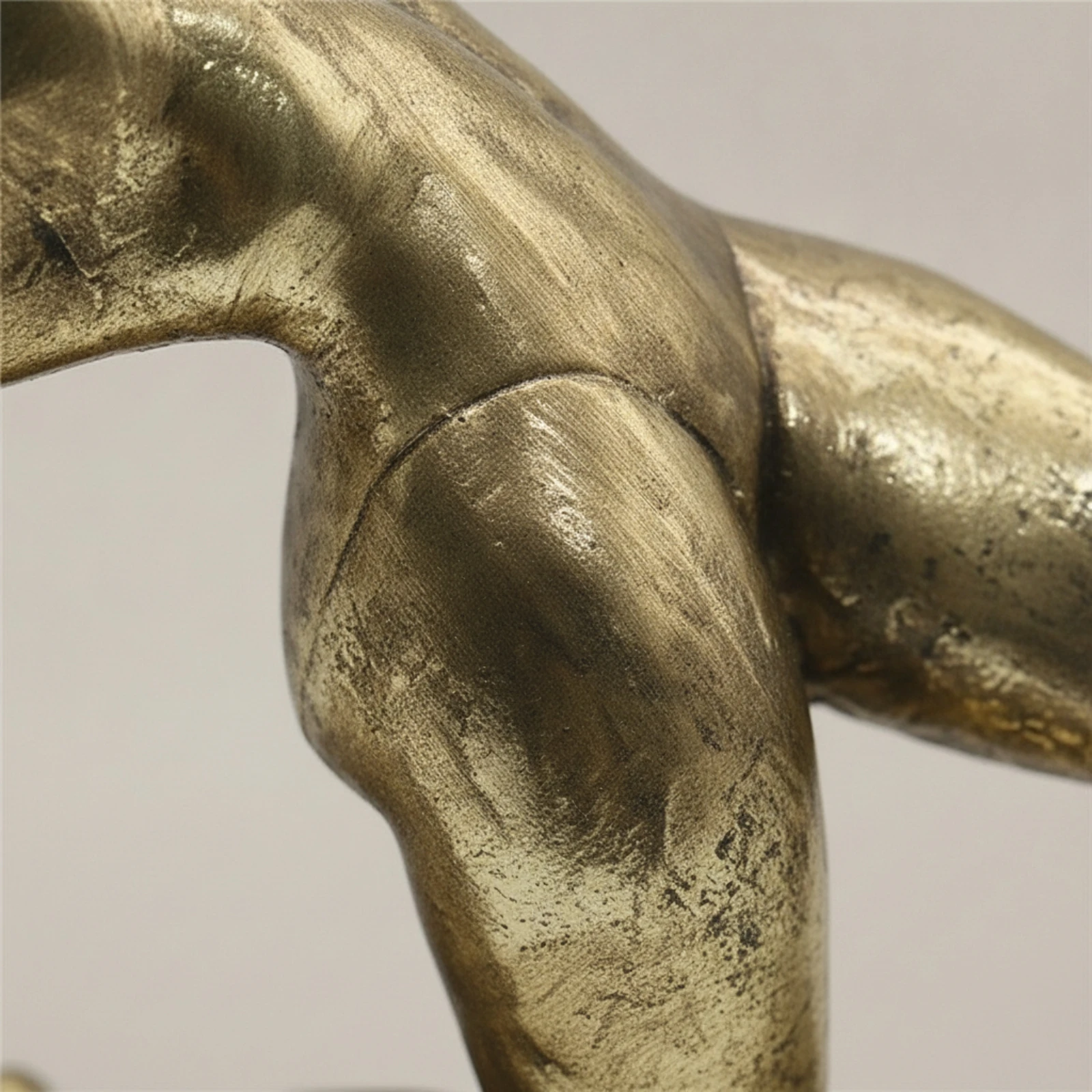 Gold Gymnast Statue Metal Gymnast Figurine Home Decor Geometric Style Modern Design Extended Pose for Office Desk