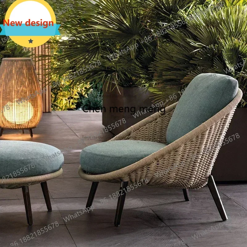 

D80 Nordic Waterproof and Sunscreen Rattan Weaving Garden Sofas Designer Simplicity Garden Sofas Art Outdoor Furniture Divano