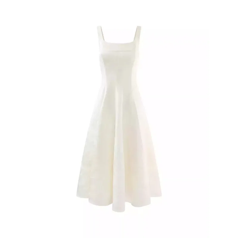 Elegancka sukienka w stylu retro vintage, dopasowana w talii, bez rękawów, długa sukienka żakardowa z kwadratowym dekoltem, idealna na formalne przyjęcie, bal lub wieczorne wyjście.