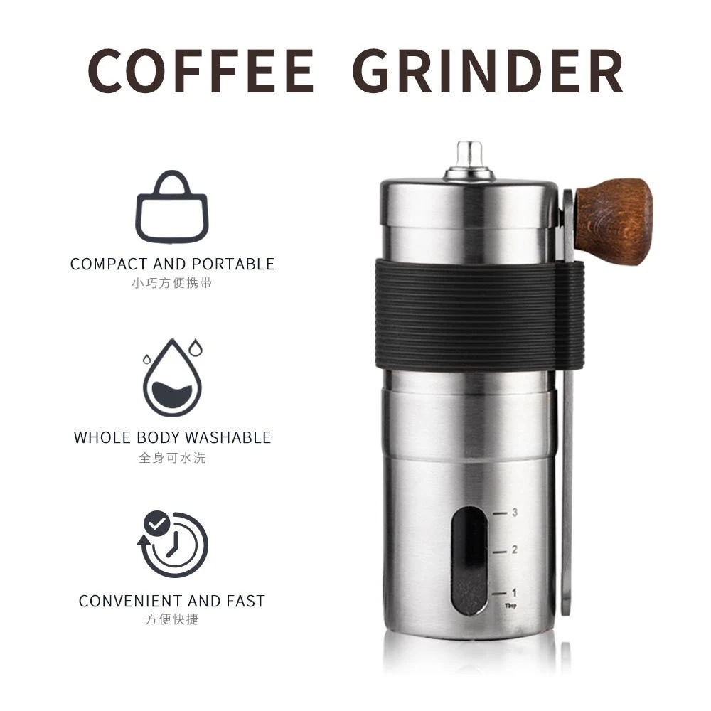 Portable Hand Shake Coffee Machine 304 Stainless Steel Bean Grinder Manual Grinder