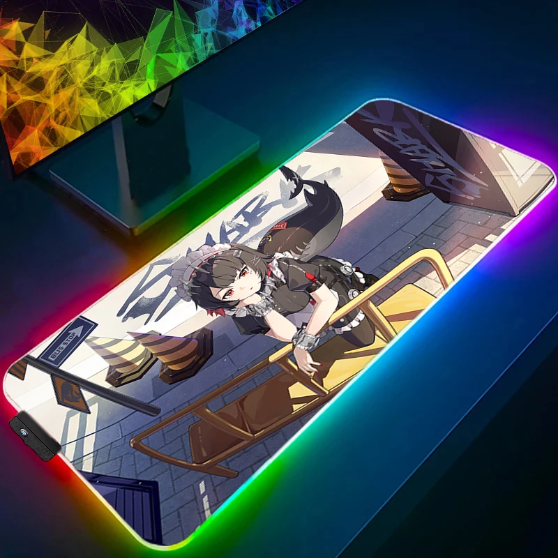 

Mouse Pad Gamer RGB Computer HD Desk Mat Modern Table Keyboard Pad LED Laptop Zenless Zone Zero Ellen Joe Carpet Gaming Mousepad