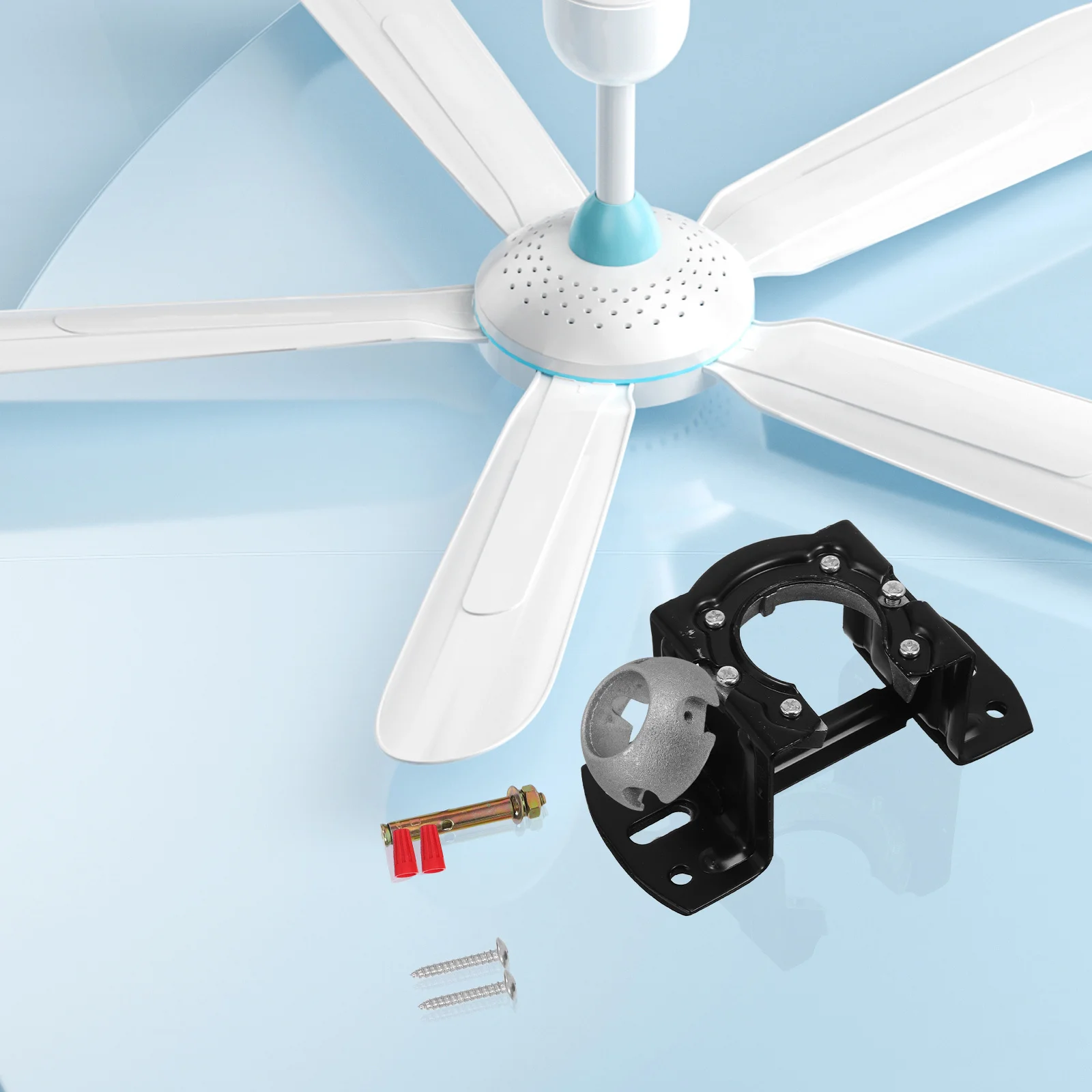 

1Set Ceiling Fan Mounting Bracket Kit Heavy-Duty Iron Metal Support Sloped Ceiling Adapter Stable Indoor Outdoor Fan Mount