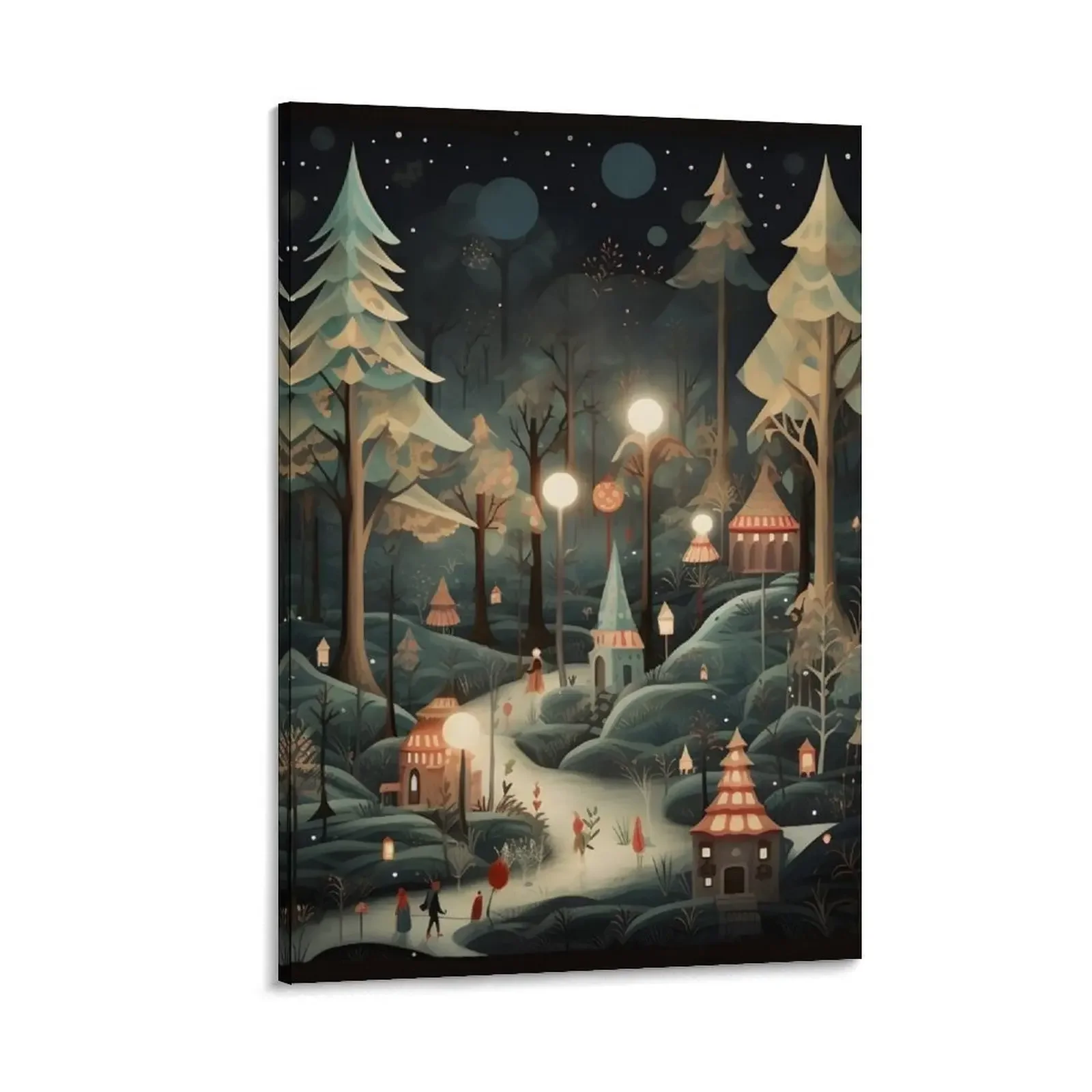 

Enchanting Christmas forest print Canvas Painting room decorations for men home decor Decorative prints wall painting