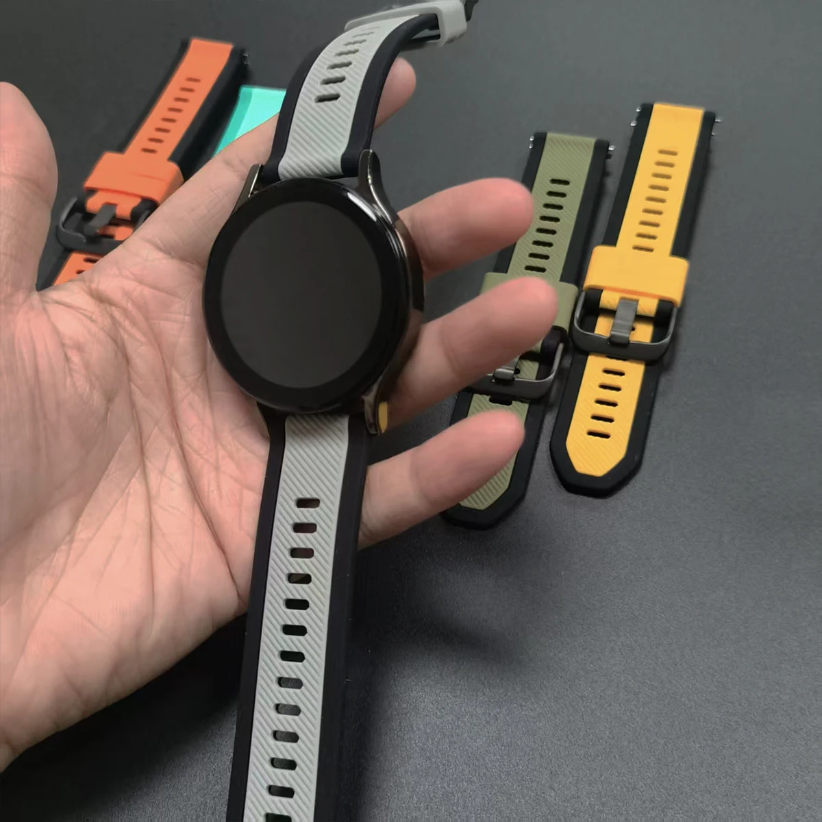 22 مللي متر حزام ساعة اليد ل الأحفوري GEN 6 5 5E 44 مللي متر/GEN 5 LTE 45 مللي متر الرياضة سيليكون الفرقة Gen 5 كارلايل/جوليانا كوريا سوار معصمه #4
